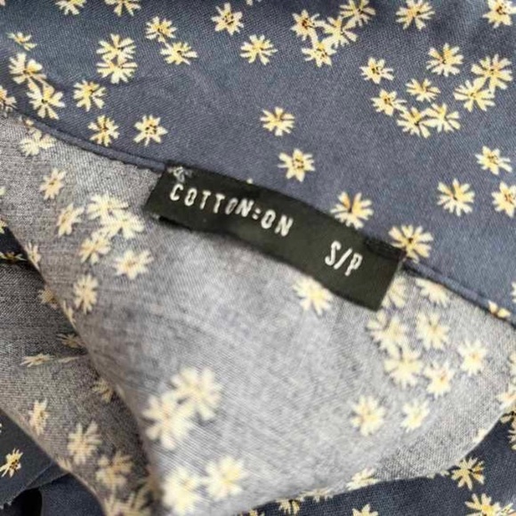 Cotton On Slate Blue and Yellow Floral Romper - Picture 2 of 4